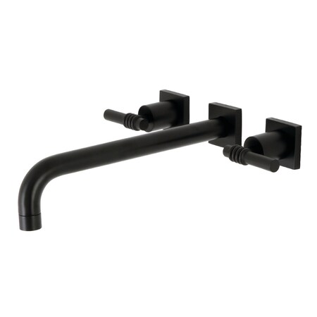 Kingston Brass KS6050ML Wall Mount Tub Faucet, Matte Black KS6050ML